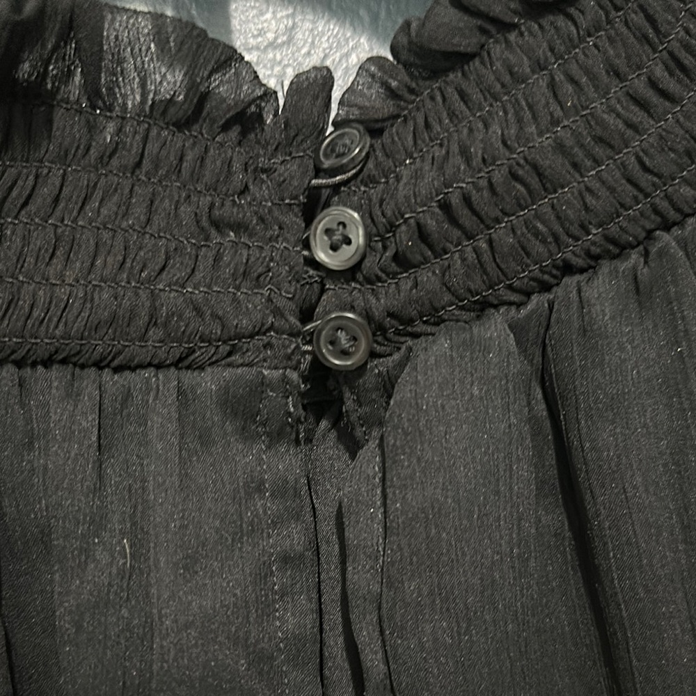 Joie black Ruffled Blouse with Long Sleeves - Picture 6 of 7